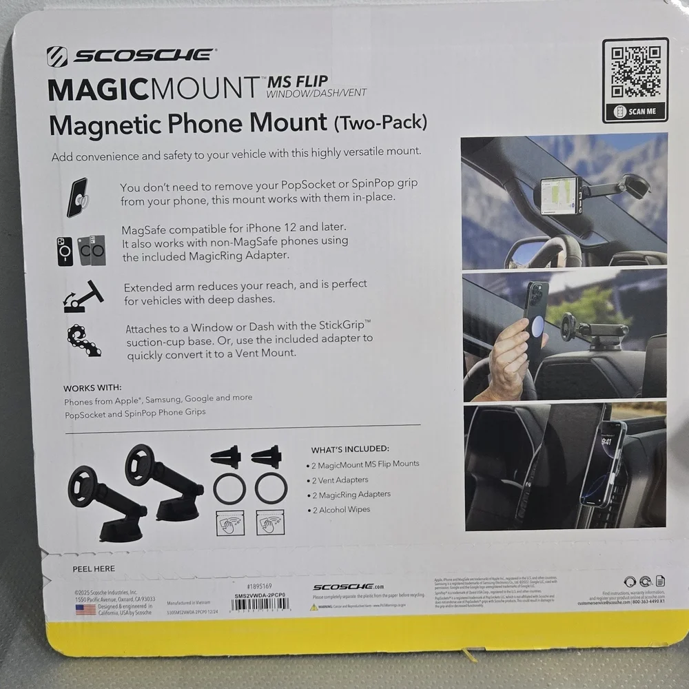Scosche MagicMount MS Flip Magnetic Phone Mount (Two-Pack) - Black